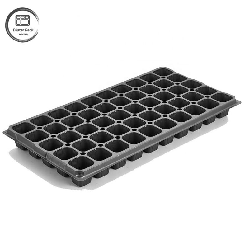 Trwałe czarne plastikowe tacki do sadzenia do szklarni Materiał odzyskiwany 50 Seeder komórkowy 3,8cm Głębokie otwory