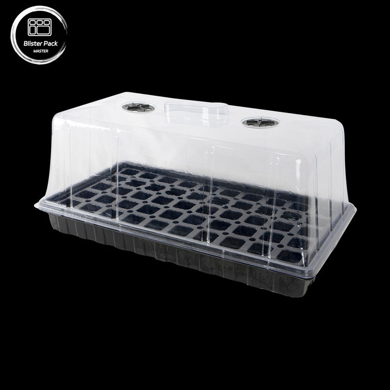 Trwałe czarne plastikowe tacki do sadzenia do szklarni Materiał odzyskiwany 50 Seeder komórkowy 3,8cm Głębokie otwory