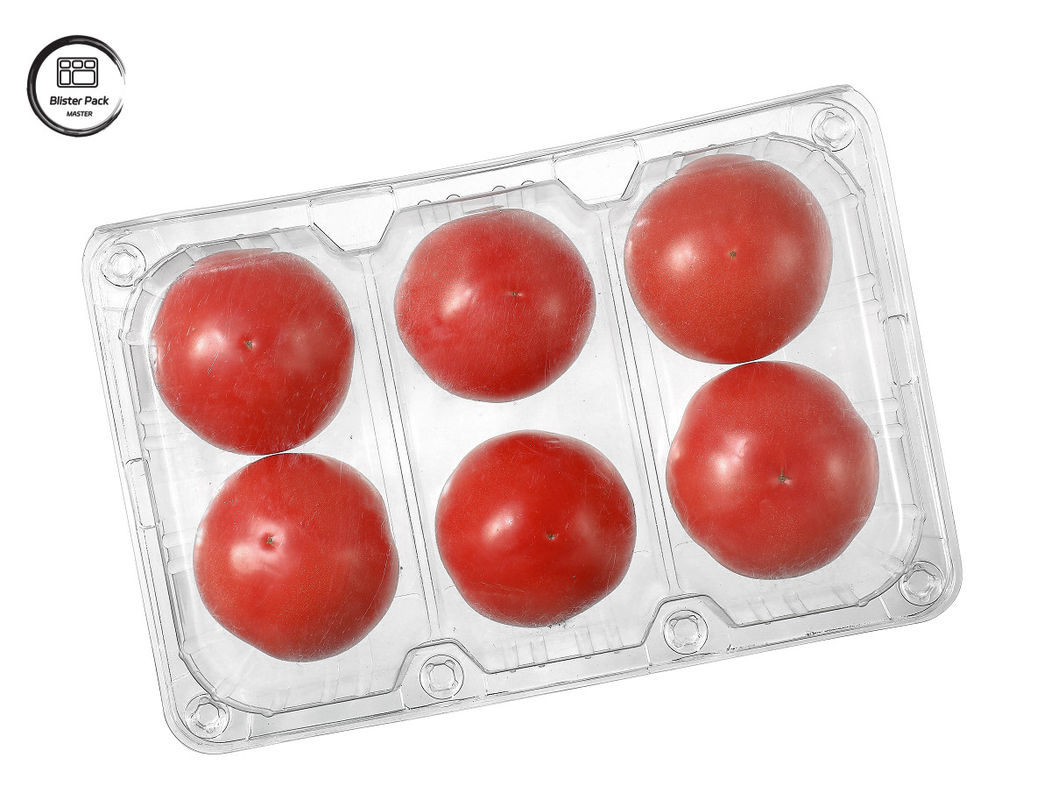 Jednorazowe pęcherzyki pomidory Jednorazowe pojemniki na owoce 6 sztuk prostokątne plastikowe do pakowania
