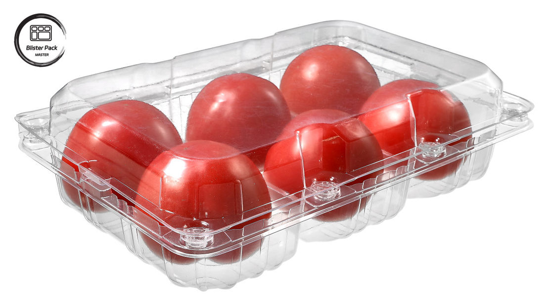 Jednorazowe pęcherzyki pomidory Jednorazowe pojemniki na owoce 6 sztuk prostokątne plastikowe do pakowania
