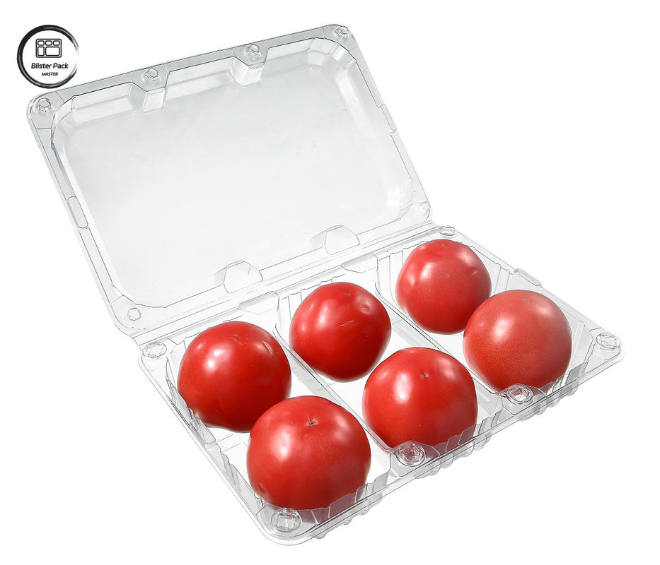 Jednorazowe pęcherzyki pomidory Jednorazowe pojemniki na owoce 6 sztuk prostokątne plastikowe do pakowania