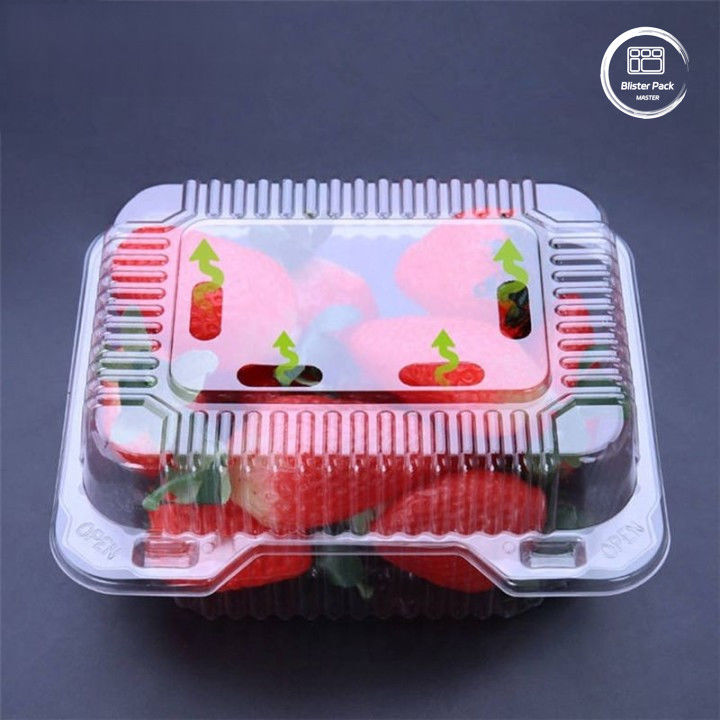 OEM/ODM Clamshell Jednorazowa tacka na owoce i pojemniki na warzywa Przejrzyste PET Plastic Food Grade