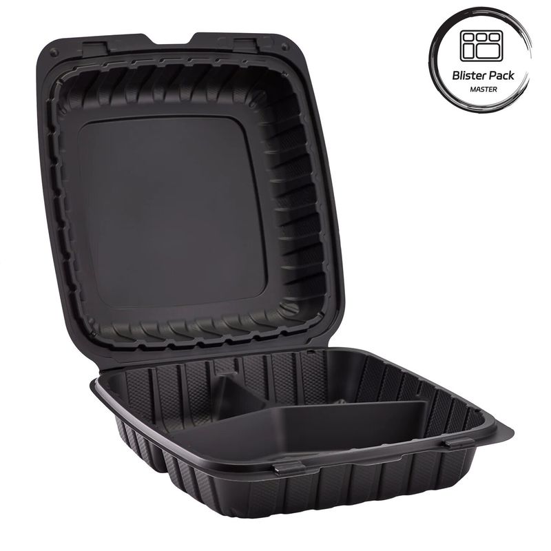 3 Kompact Thermoforming Plastic Take Out Container Square Do szybkiego jedzenia / gorących posiłków