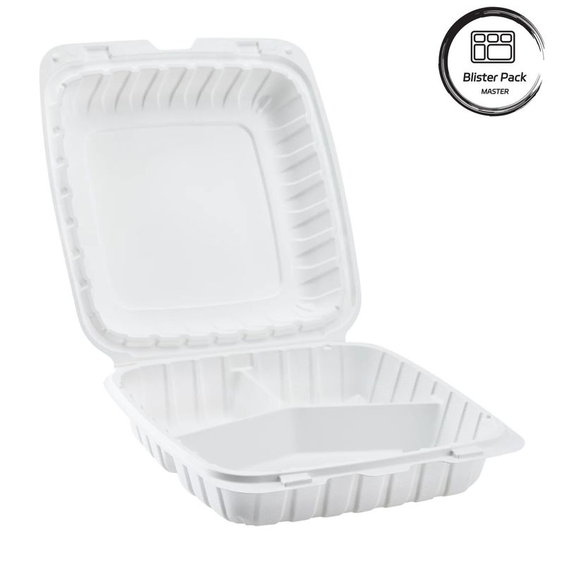 3 Kompact Thermoforming Plastic Take Out Container Square Do szybkiego jedzenia / gorących posiłków