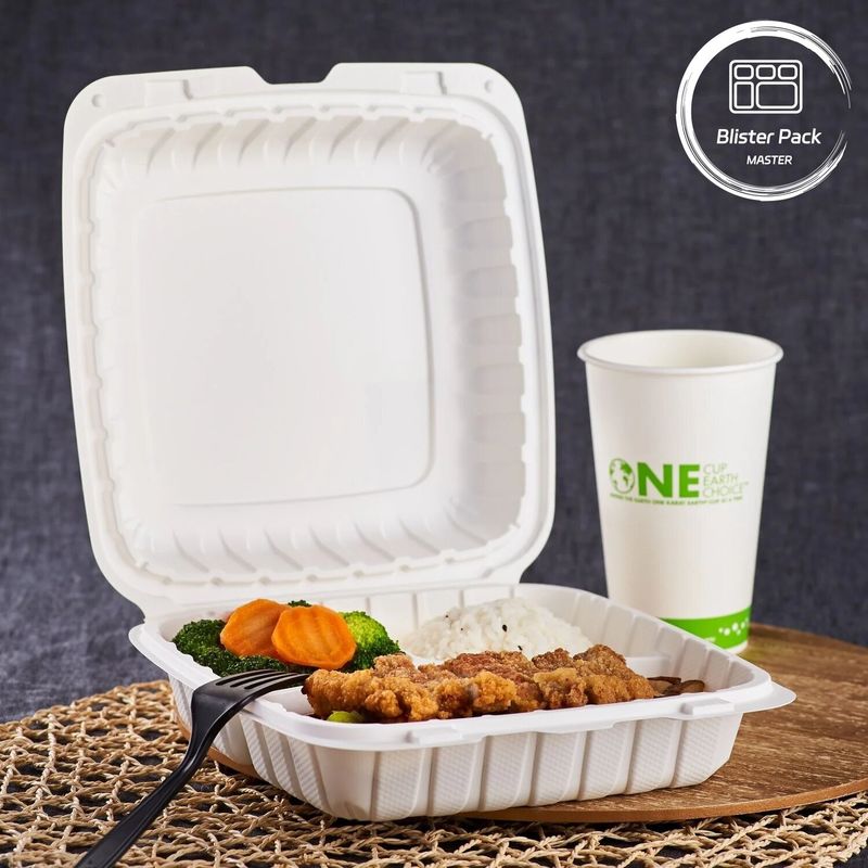 3 Kompact Thermoforming Plastic Take Out Container Square Do szybkiego jedzenia / gorących posiłków