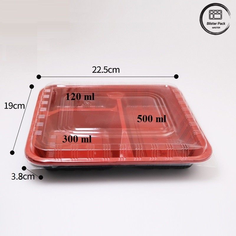Ekologiczny 3 komórki Bento Box jednorazowy PP plastikowy mikrofalówka I lodówka sejf