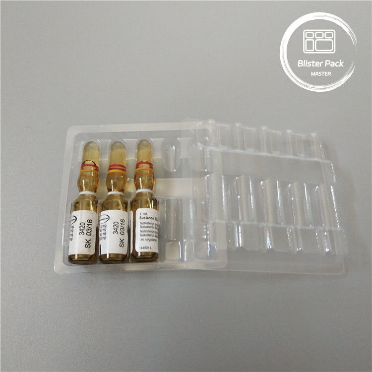 Niestandardowa plastikowa ampułka, pęcherz medyczny, tacka do 1 ml fiolki, przejrzysty PVC jednorazowy