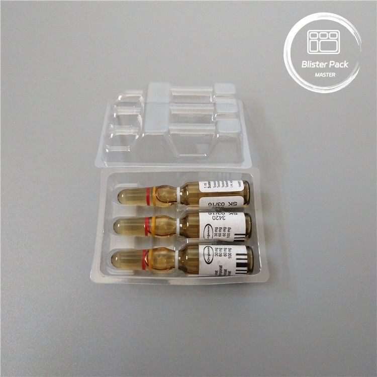Niestandardowa plastikowa ampułka, pęcherz medyczny, tacka do 1 ml fiolki, przejrzysty PVC jednorazowy