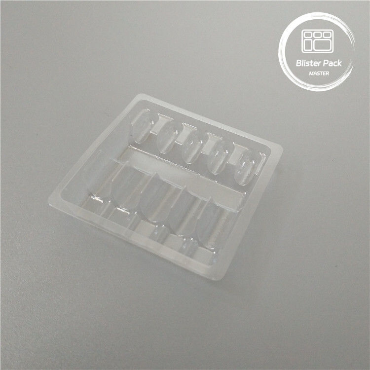 Niestandardowa plastikowa ampułka, pęcherz medyczny, tacka do 1 ml fiolki, przejrzysty PVC jednorazowy