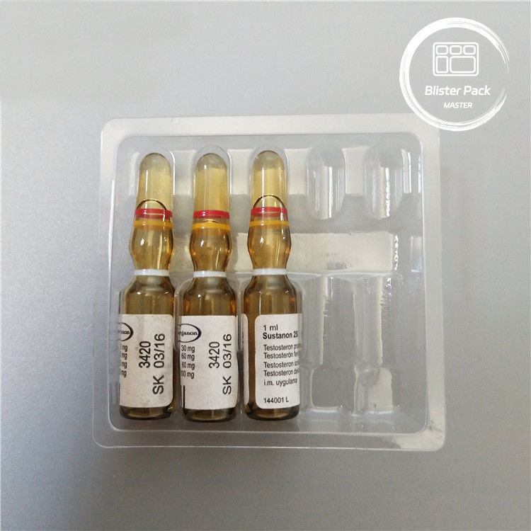 Niestandardowa plastikowa ampułka, pęcherz medyczny, tacka do 1 ml fiolki, przejrzysty PVC jednorazowy