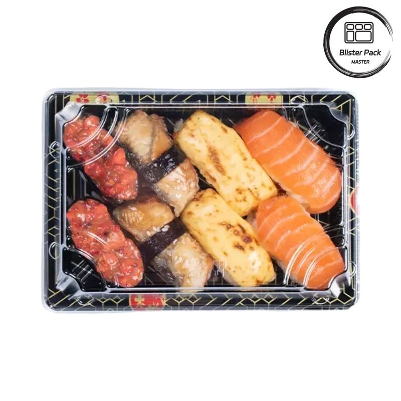 Wyposażone w plastikowe tacki do sushi idealnie nadające się do profesjonalnego i domowego użytku