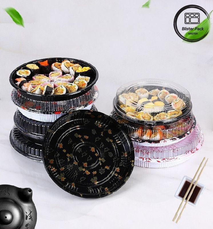 Pudełko do sałatki z pęcherzami do jedzenia wygodne i przyjazne środowisku plastikowe pojemniki na sushi