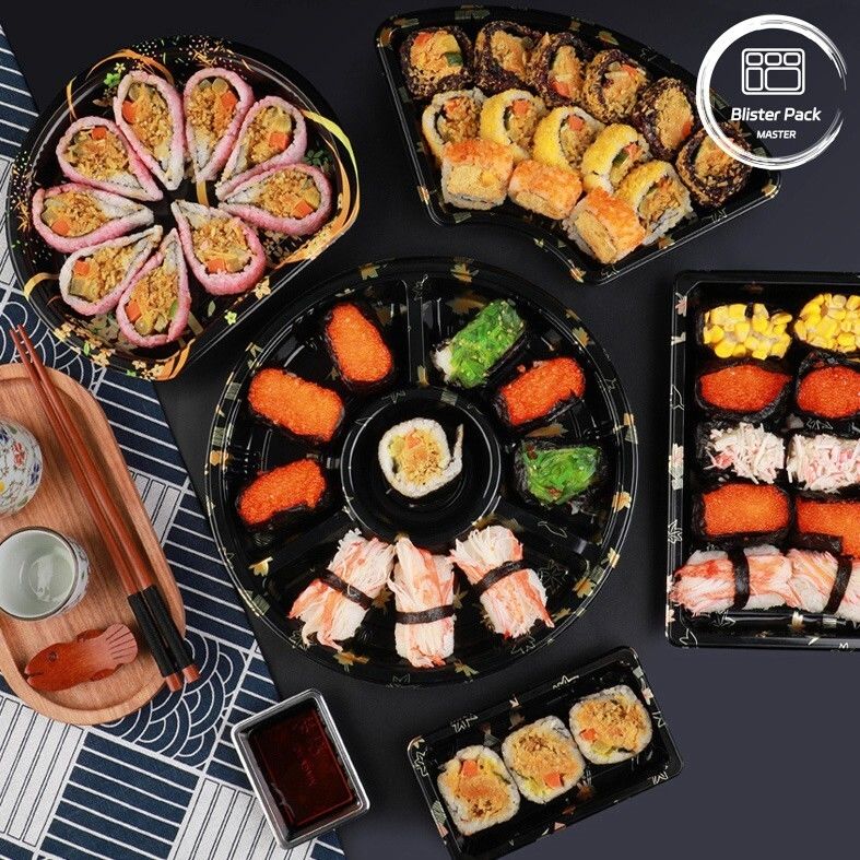 Pudełko do sałatki z pęcherzami do jedzenia wygodne i przyjazne środowisku plastikowe pojemniki na sushi