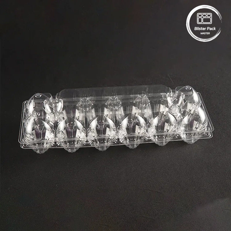 12 komórkowe przezroczyste PET płyta do jaj logo dostosowywalne plastikowy pojemnik do jaj do przechowywania