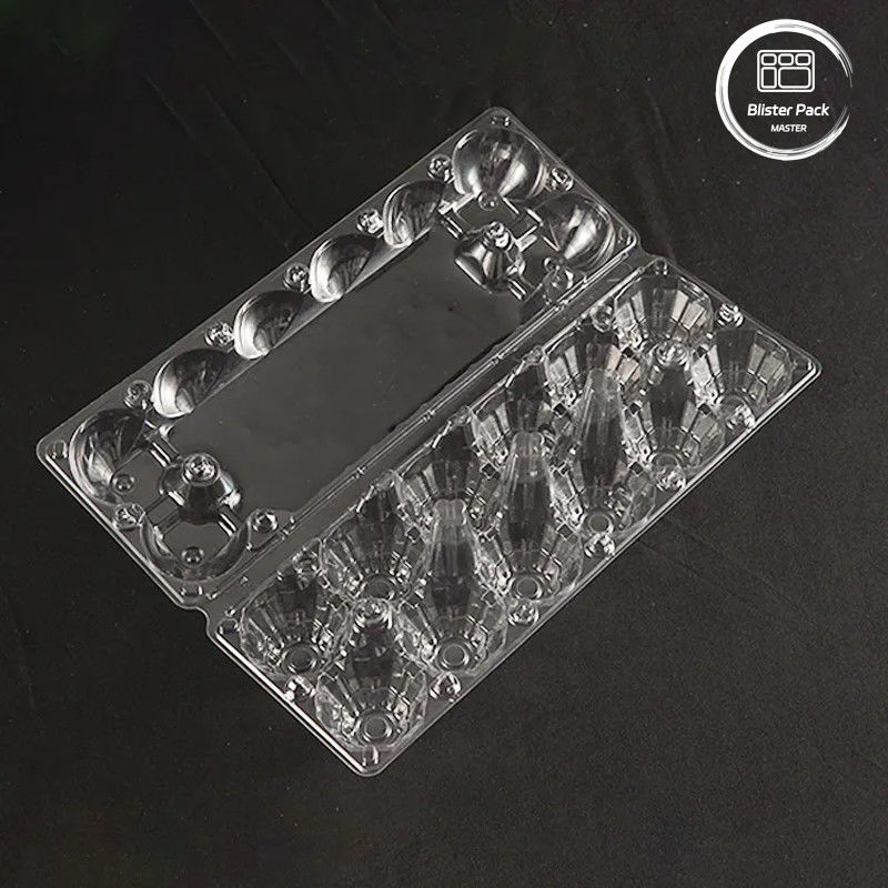 12 komórkowe przezroczyste PET płyta do jaj logo dostosowywalne plastikowy pojemnik do jaj do przechowywania
