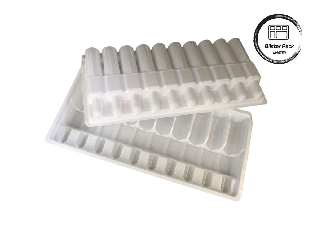 Specjalnie wykonane pod próżnią plastikowe pojemniki ampułkowe, białe butelki z lekami, opakowanie w bliznach na fiolki 10 ml