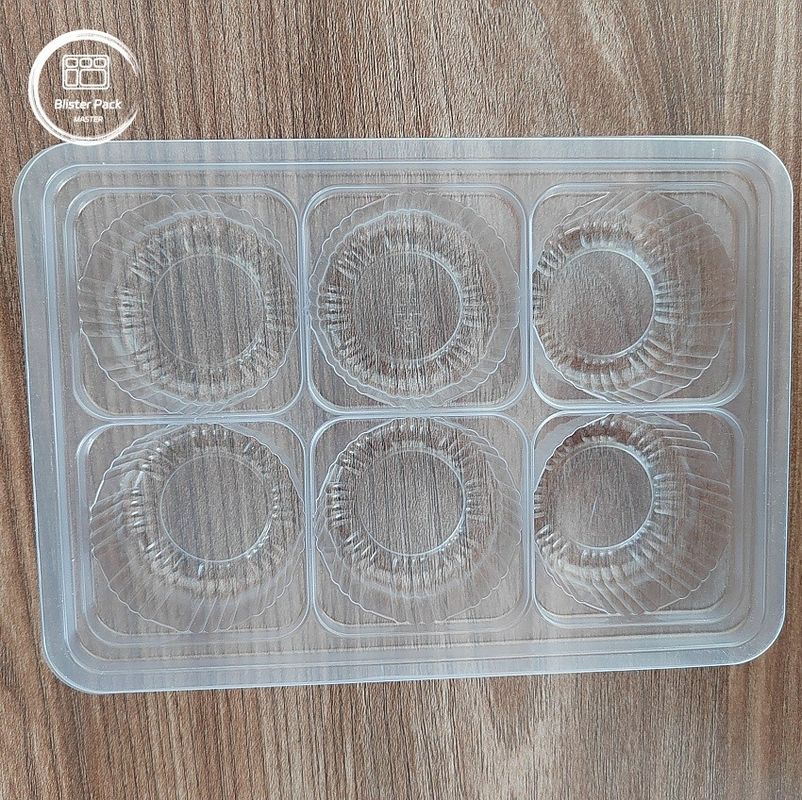 Jednorazowa płytka plastikowa z bąbelkami i przezroczystą plastikową płytką PP, opakowanie 6-głotkowe na czekoladę, słodycze, ciastka księżycowe, muffiny i knedle