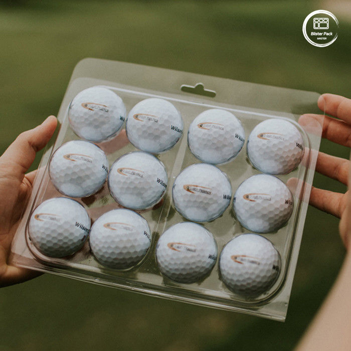Zaopatrzenie na zamówienie w 12-przezroczyste plastikowe pęcherzyki do piłek golfowych, opakowanie wystawione hurtowo