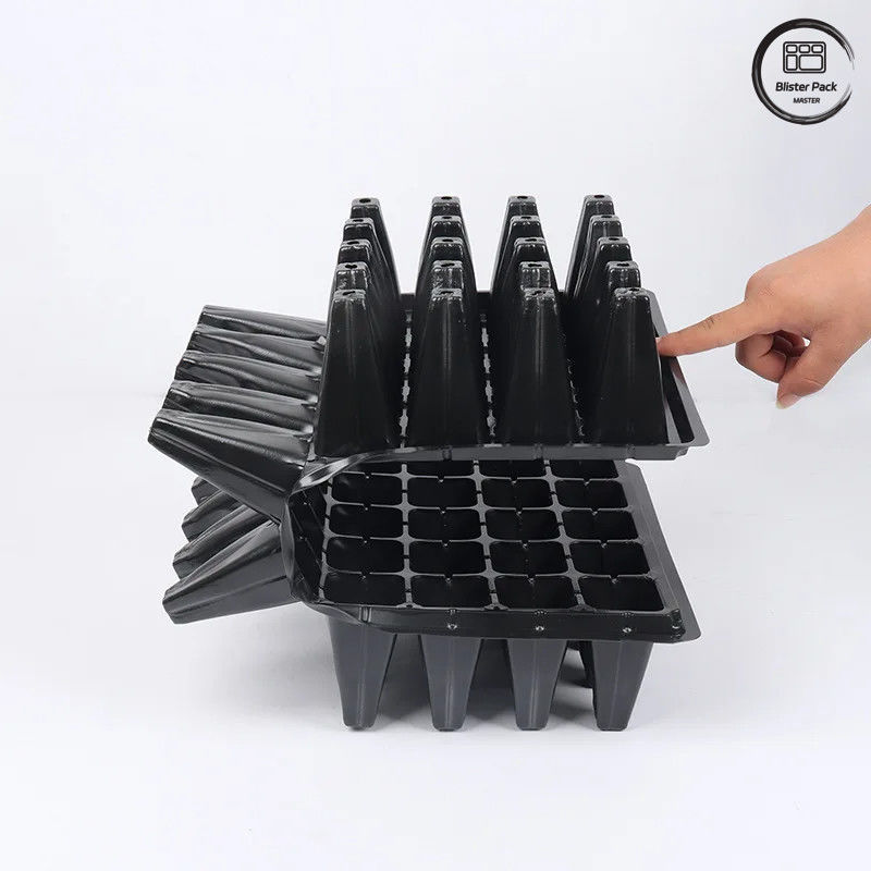 Sprzedaż hurtowa 50 Deep Cell Tree Seedling Tray, trwały plastikowy talerz do kiełkowania nasion dla żłobków i ogrodów